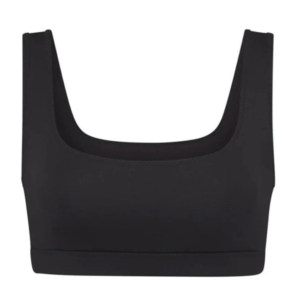Skims Small Swim Scoop Tank Bikini Top Onyx Black NWT Beach Vacation Swimwear